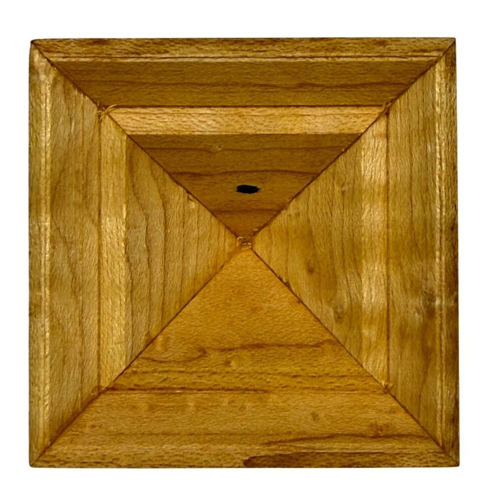 Wooden Bird's Eye Maple Pyramid Trinket Box 3" Tall x 4" Square Base-Excellent - Thumbnail 6