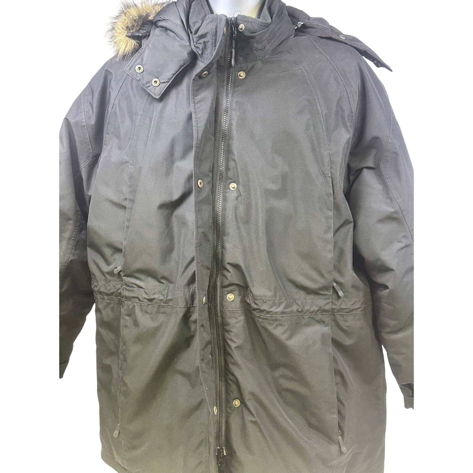 Eddie Bauer Black Quilted Goose Down Jacket Size 2X Detachable Hood-Excellent - Thumbnail 8