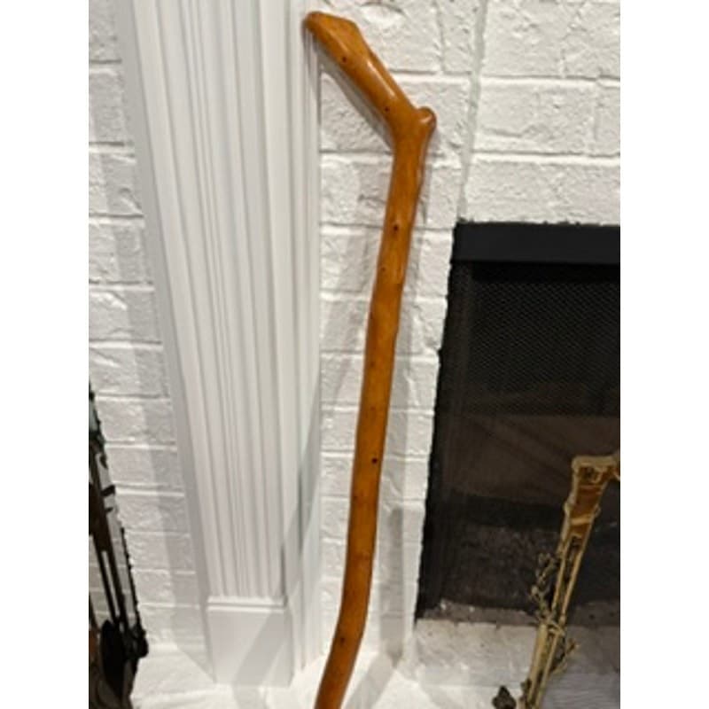 Handcrafted Natural Wood Walking Stick Cane 36" Rustic Hiking Staff Crook Handle - Thumbnail 7