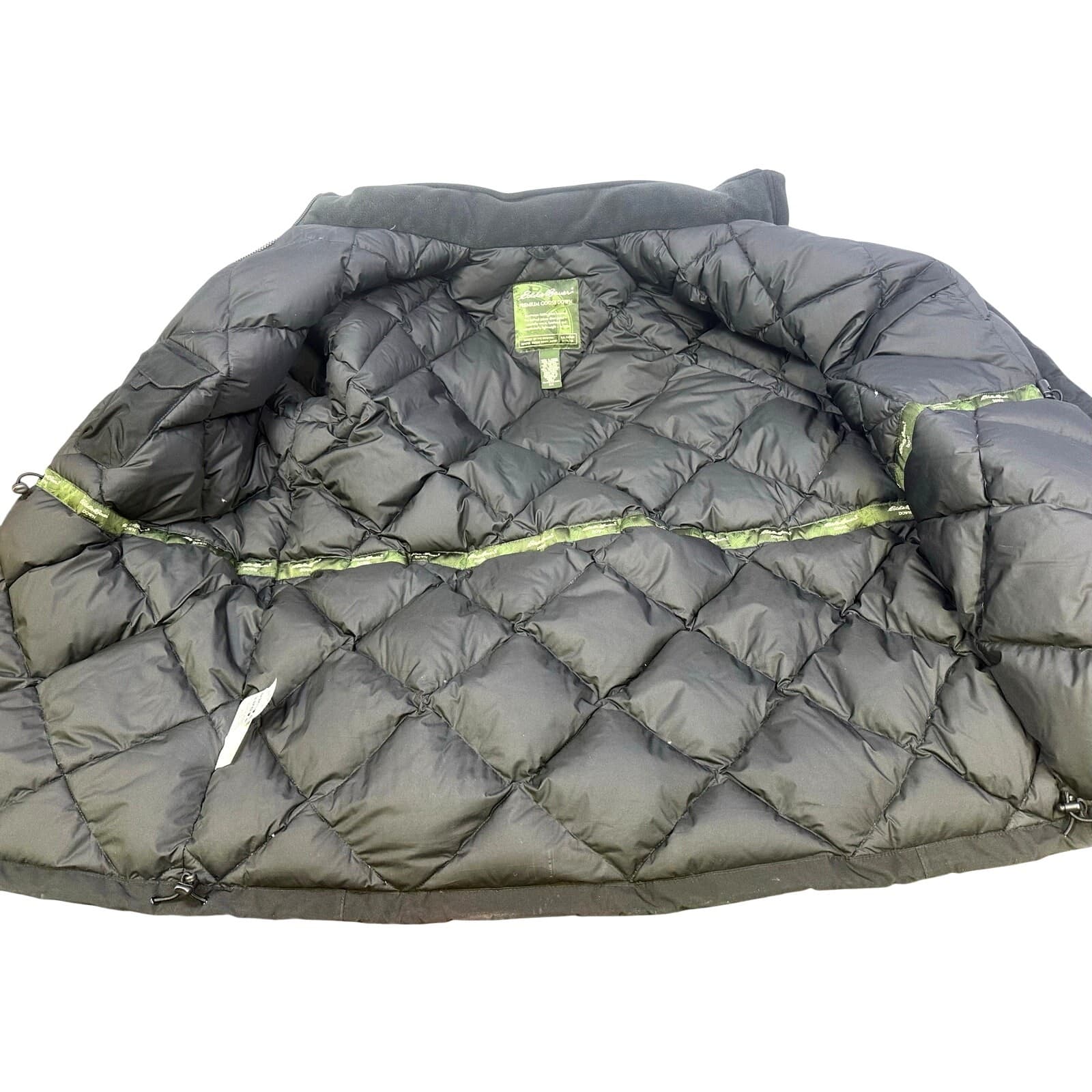 Eddie Bauer Black Quilted Goose Down Jacket Size 2X Detachable Hood-Excellent - Thumbnail 17