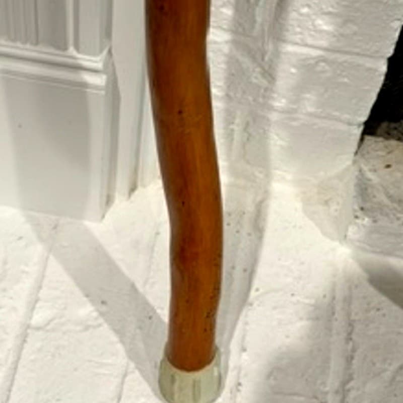 Handcrafted Natural Wood Walking Stick Cane 36" Rustic Hiking Staff Crook Handle - Thumbnail 6