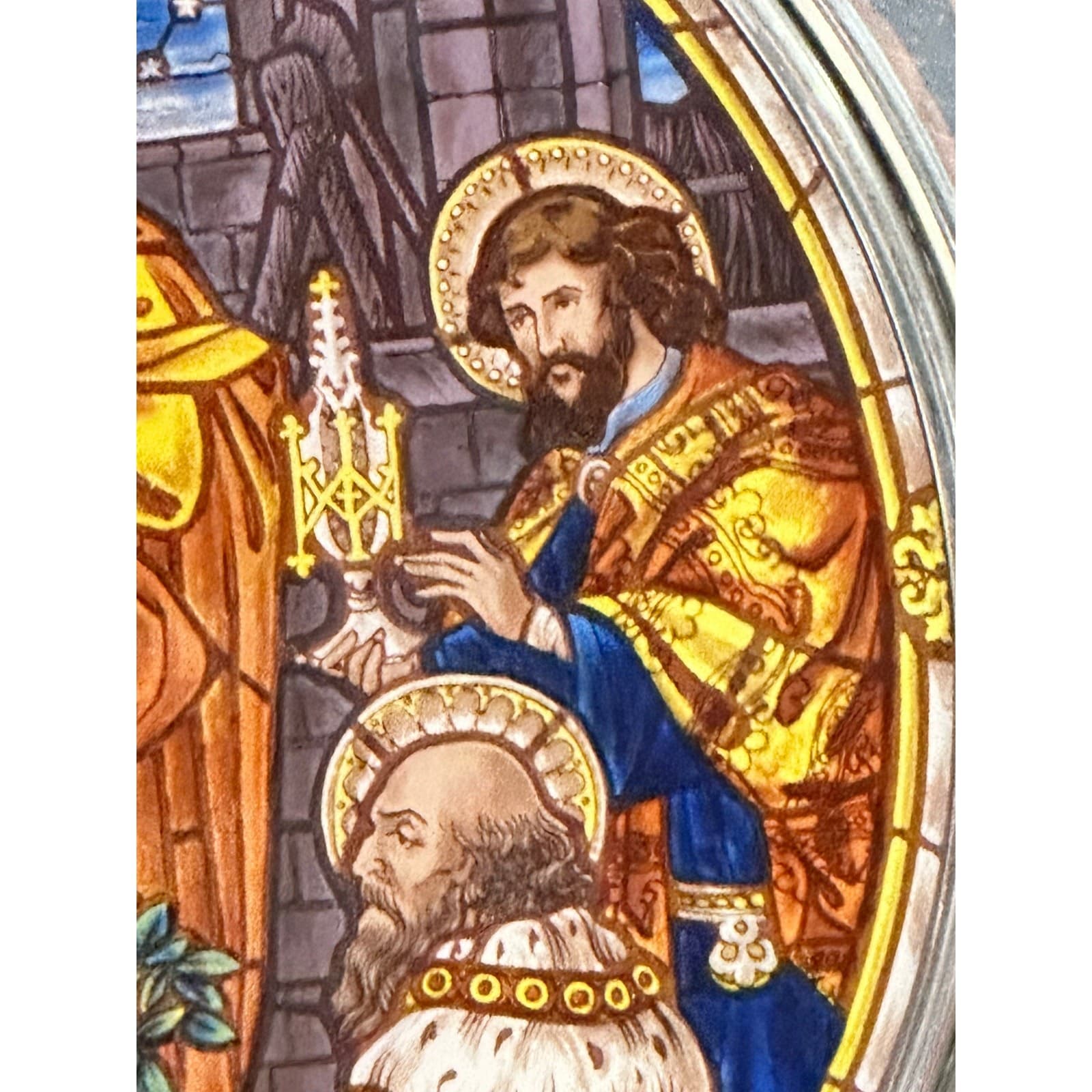 St. Paul's San Francisco 'the Magi' 1981 Stained Glass Christmas Plate #1298 - Thumbnail 10