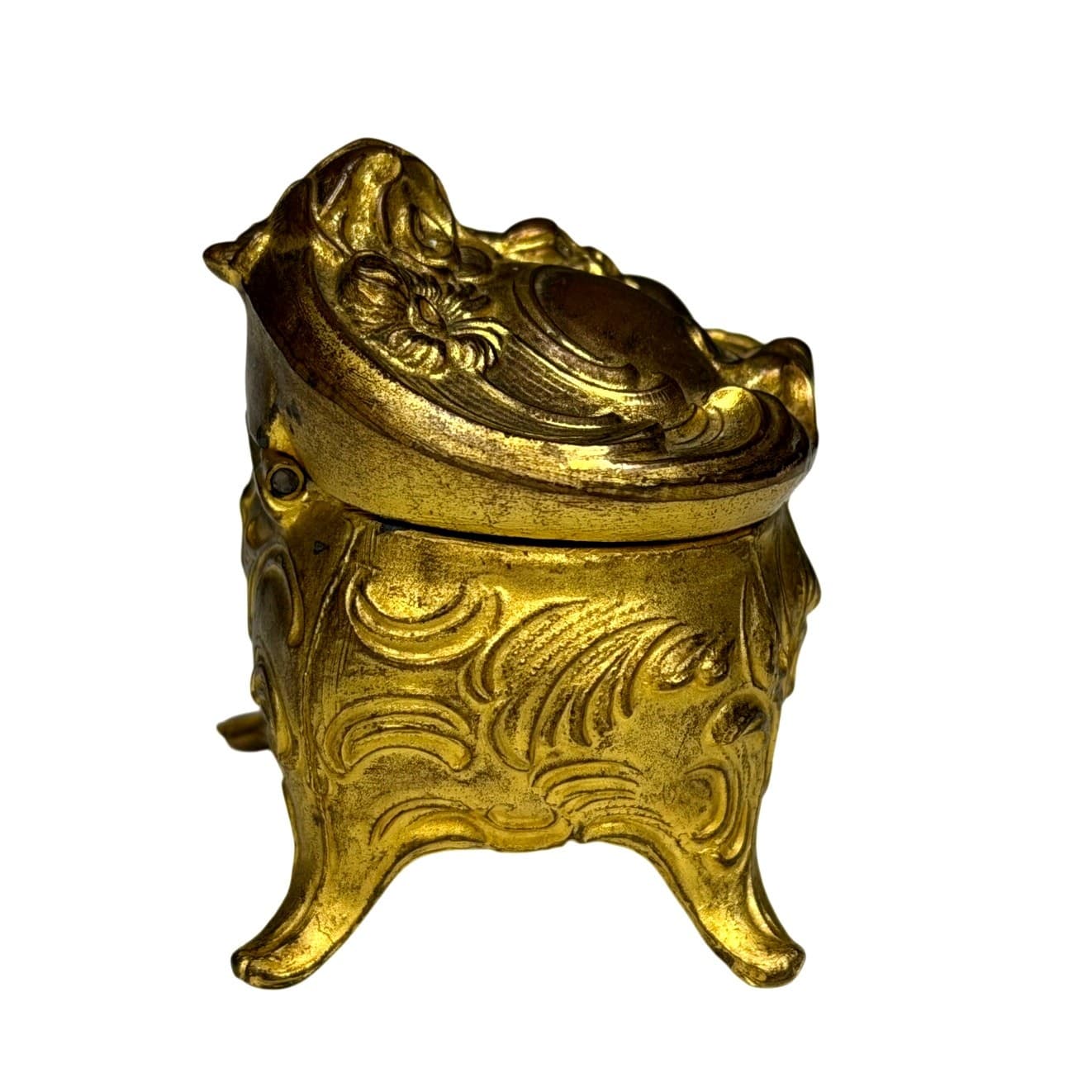 Jennings Brothers c. 1900-1915 Art Nouveau Silk Lined JB 1123 Casket Jewelry Box - Thumbnail 4