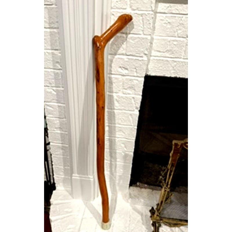 Handcrafted Natural Wood Walking Stick Cane 36" Rustic Hiking Staff Crook Handle - Thumbnail 3