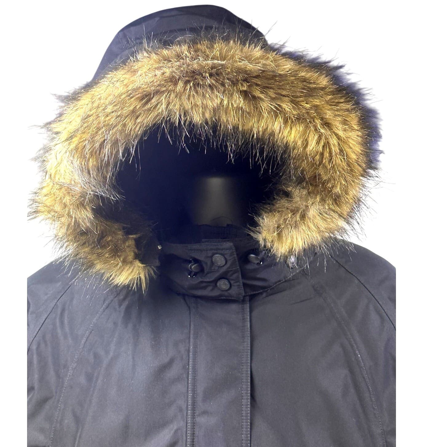 Eddie Bauer Black Quilted Goose Down Jacket Size 2X Detachable Hood-Excellent - Thumbnail 4