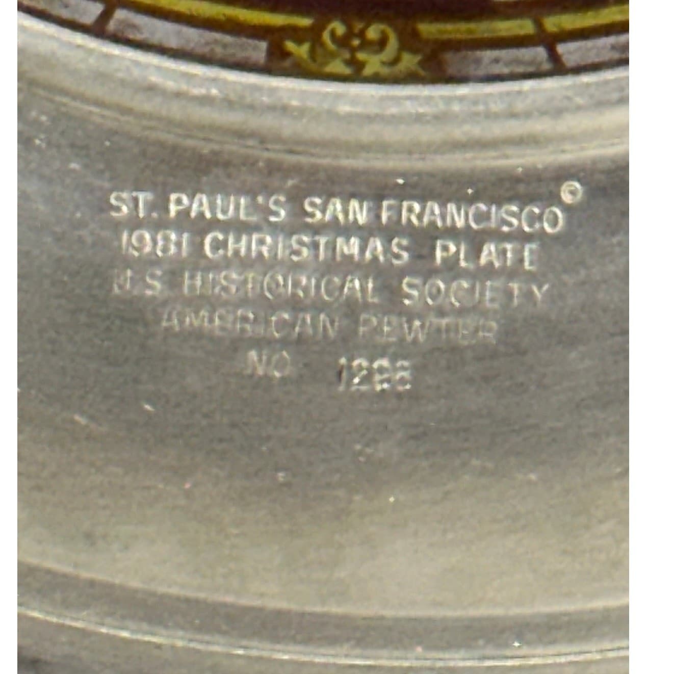 St. Paul's San Francisco 'the Magi' 1981 Stained Glass Christmas Plate #1298 - Thumbnail 4