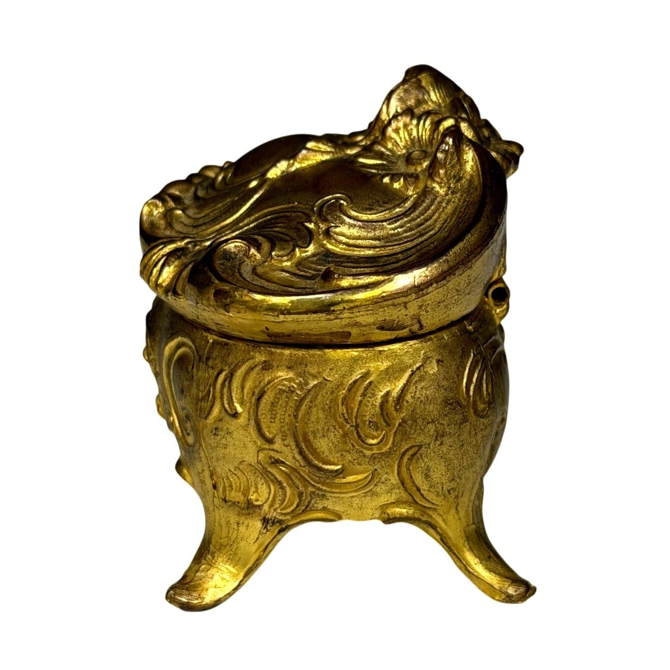 Jennings Brothers c. 1900-1915 Art Nouveau Silk Lined JB 1123 Casket Jewelry Box - Thumbnail 2