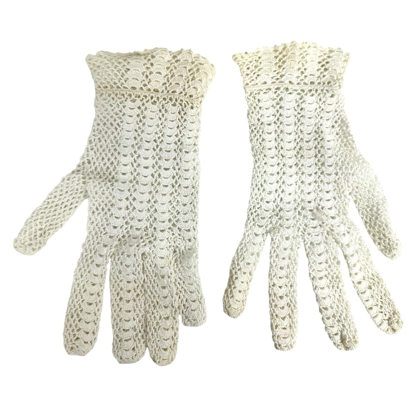 Child’s Crocheted Lace Dress Gloves/Pair of Linen Gloves in Silk Treasure Chest - Thumbnail 5