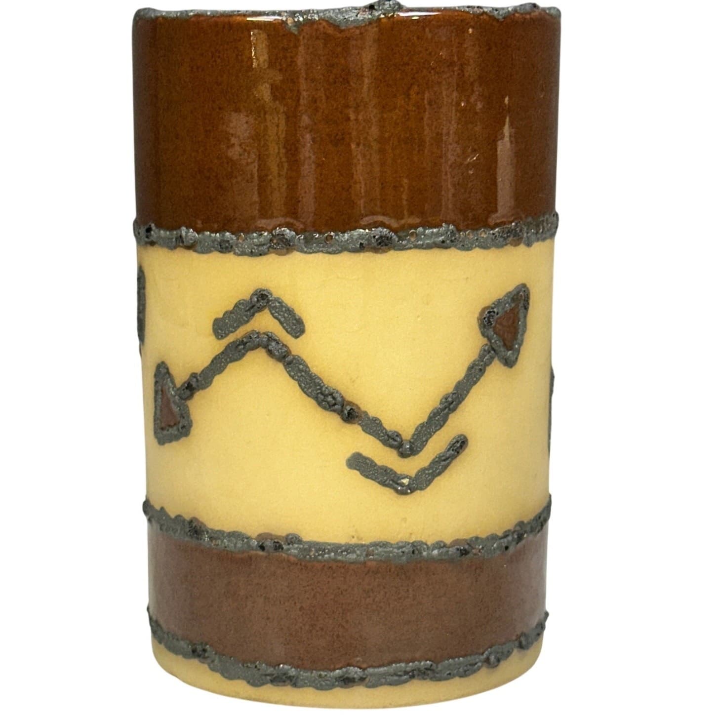 Native American Southwest Pueblo Pottery Windi AZ 41 Arrows Lava Trim Vase - Thumbnail 3
