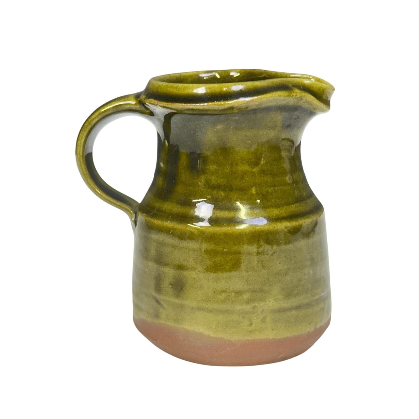 Bunratty Ireland Pottery Olive Green Glazed 4" Cream Pitcher-Excellent - Thumbnail 3
