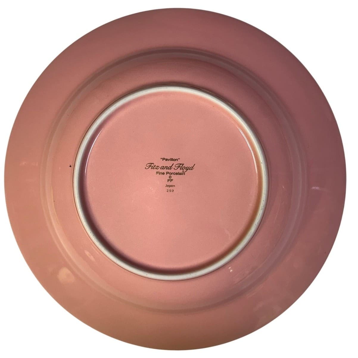 Fitz & Floyd Rare Pavillion Peach Coral Retired 1987-88 Wide Rim Soup Bowl-Set 3 - Thumbnail 3