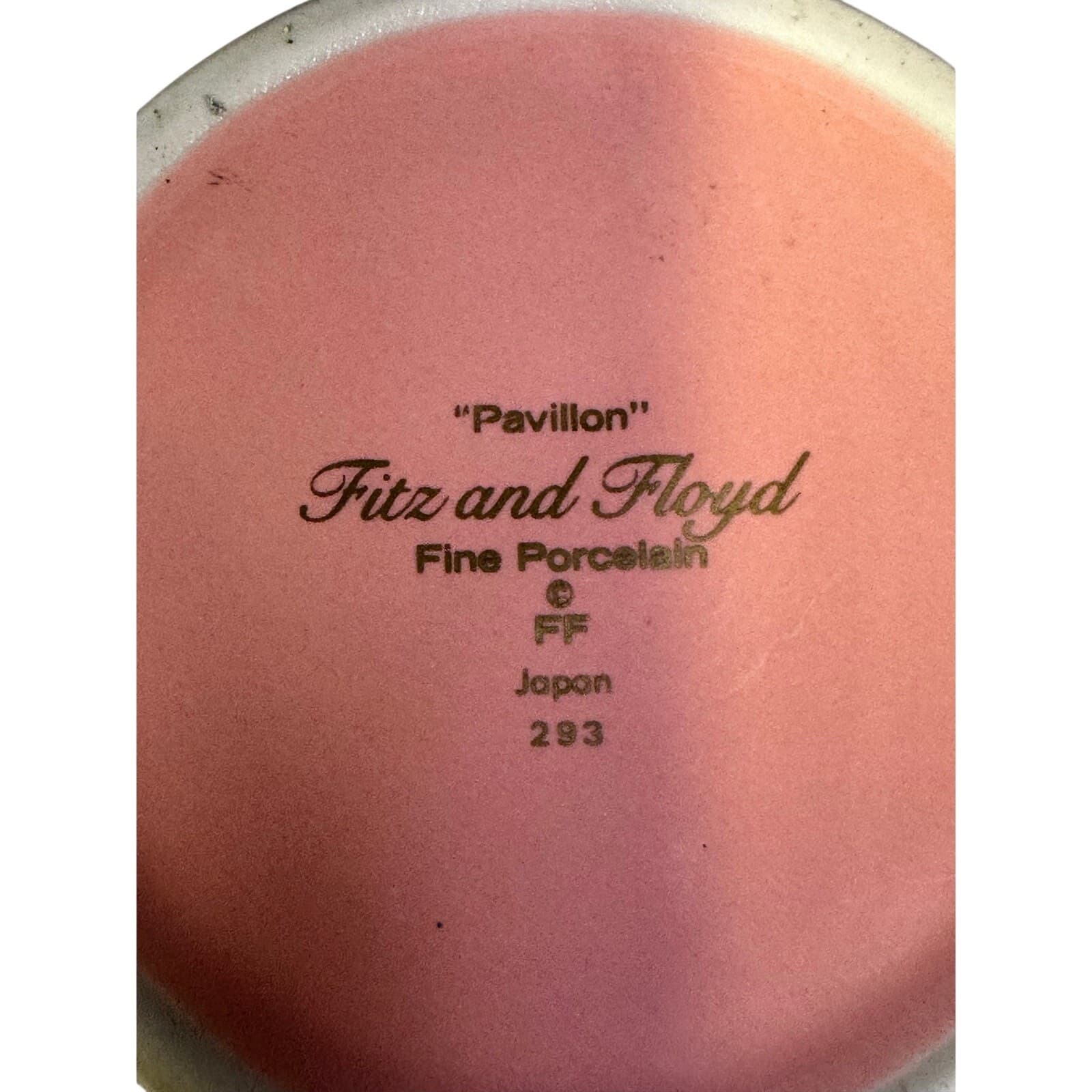 Fitz & Floyd Rare Pavillion Peach Coral Retired 1987-1988 Creamer/Sugar Bowl/Lid - Thumbnail 8