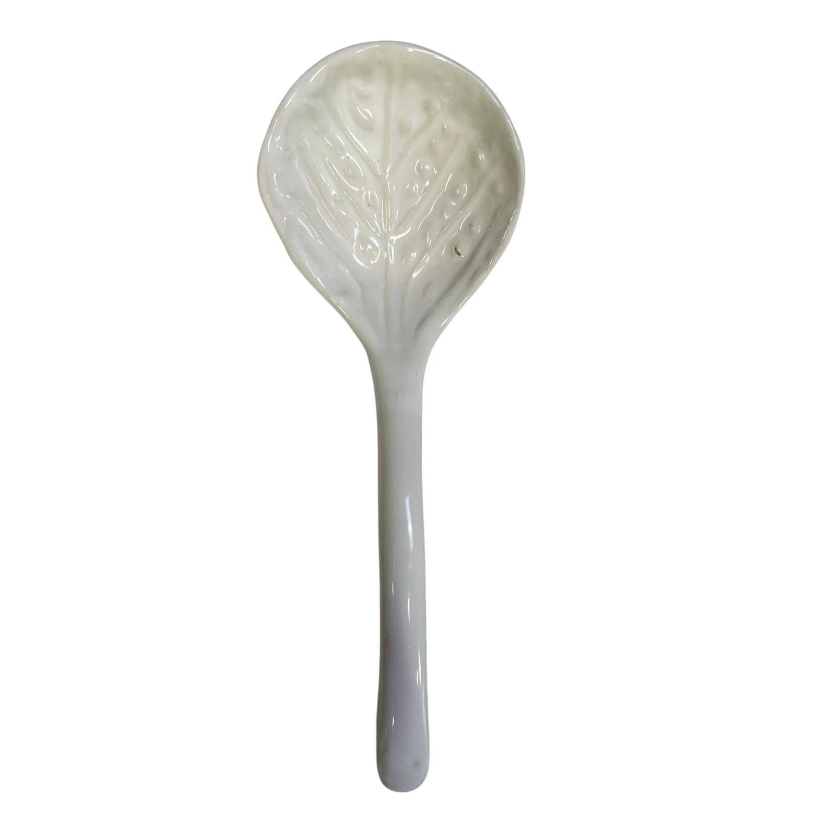 'Knobler' Majolica Portugal White Cabbage Covered Soup Tureen Underplate Ladle - Thumbnail 8