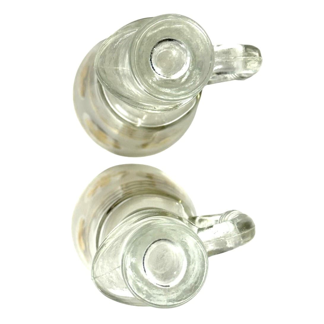 Anchor Hocking Starlyte Clear Gold Fleur de Lis Vintage Oil & Vinegar Cruet Set - Thumbnail 5