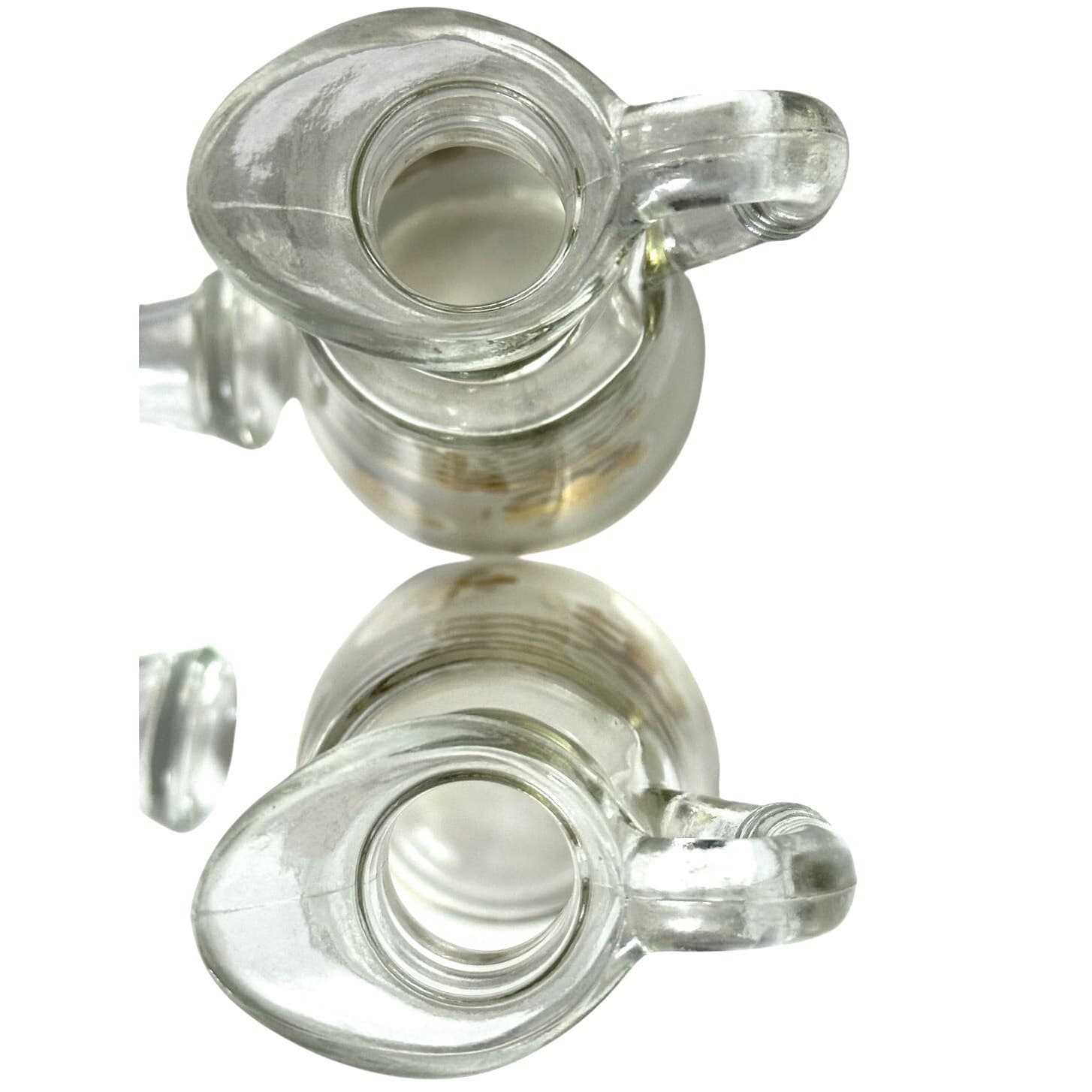 Anchor Hocking Starlyte Clear Gold Fleur de Lis Vintage Oil & Vinegar Cruet Set - Thumbnail 6