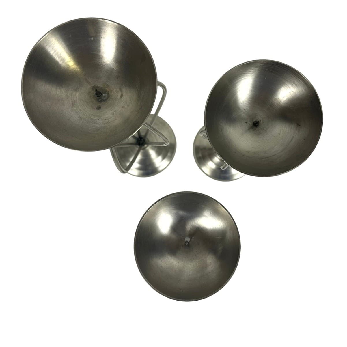 Elegant Expressions Trio of Metal Pewter Finish Modern Candlesticks-Set of 3 - Thumbnail 2