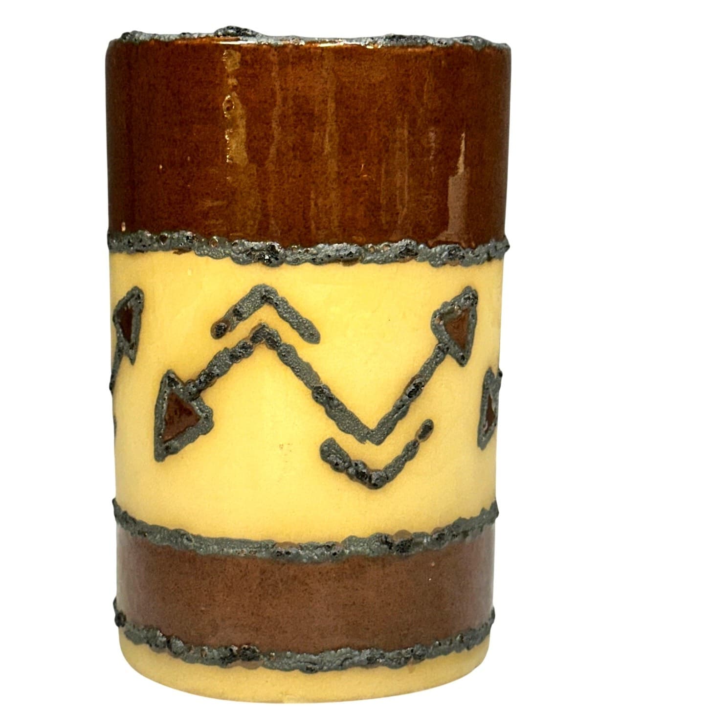 Native American Southwest Pueblo Pottery Windi AZ 41 Arrows Lava Trim Vase - Thumbnail 2