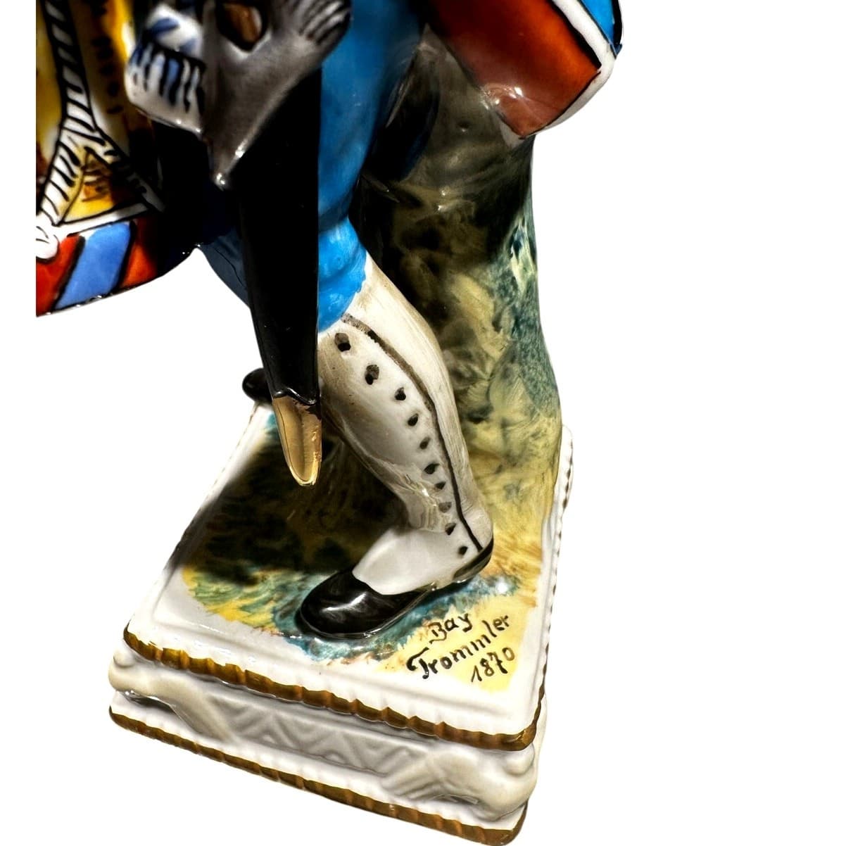 Naples Capodimonte 1804 Porcelain 9" Hand Painted French War Drummer Figurine - Thumbnail 2