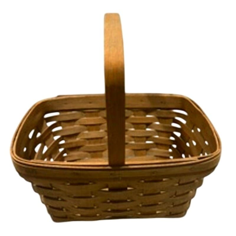 1984 Vintage Longaberger Gathering Basket Swing Handle Handwoven USA Signed 11x8 - Thumbnail 2