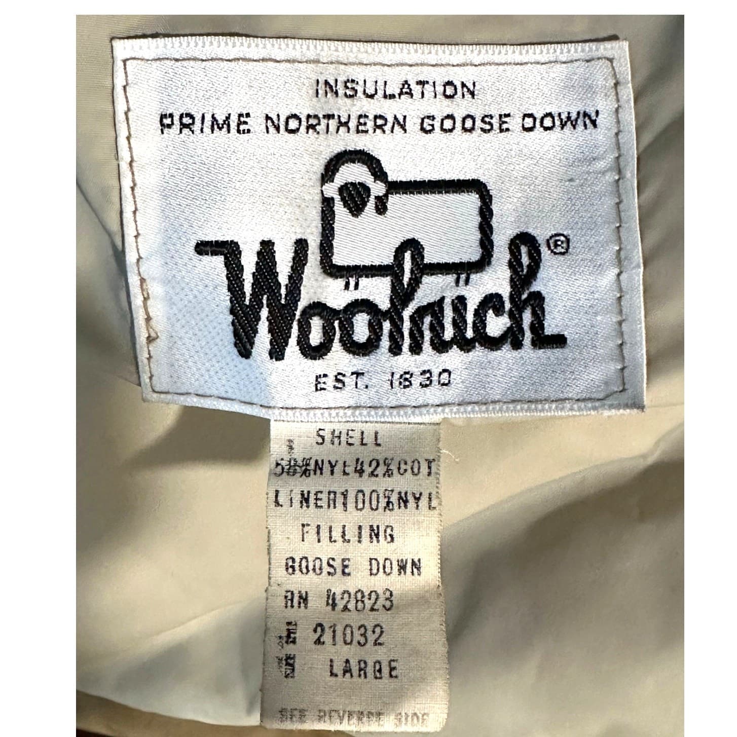 Woolrich Arctic Goose Down Filled Parka Coyote Fur Tan Men's Size L-Excellent - Thumbnail 2