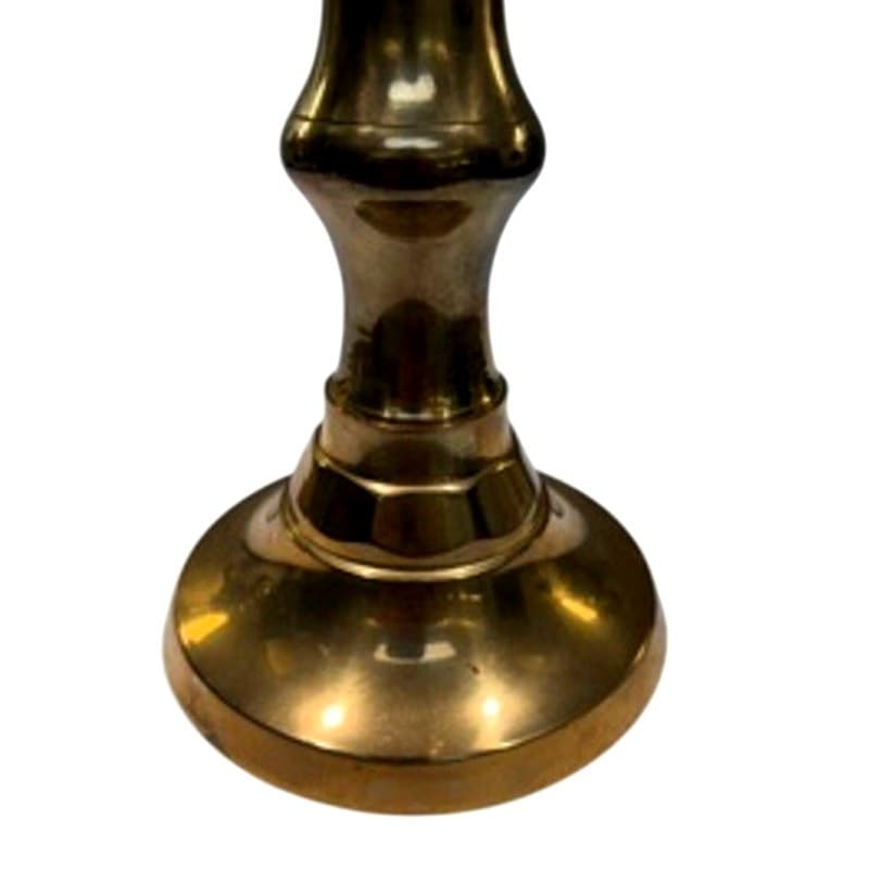 Vintage Solid Brass Candlestick Holder 17.5" Tall Large Heavy Faceted Decor - Thumbnail 2