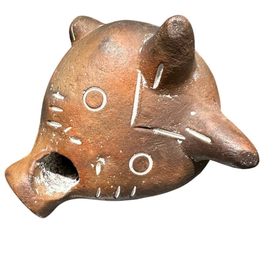 Pre-Columbian Style Bird Effigy Ocarina Pottery Flute Whistle-Pottery Art - Thumbnail 3