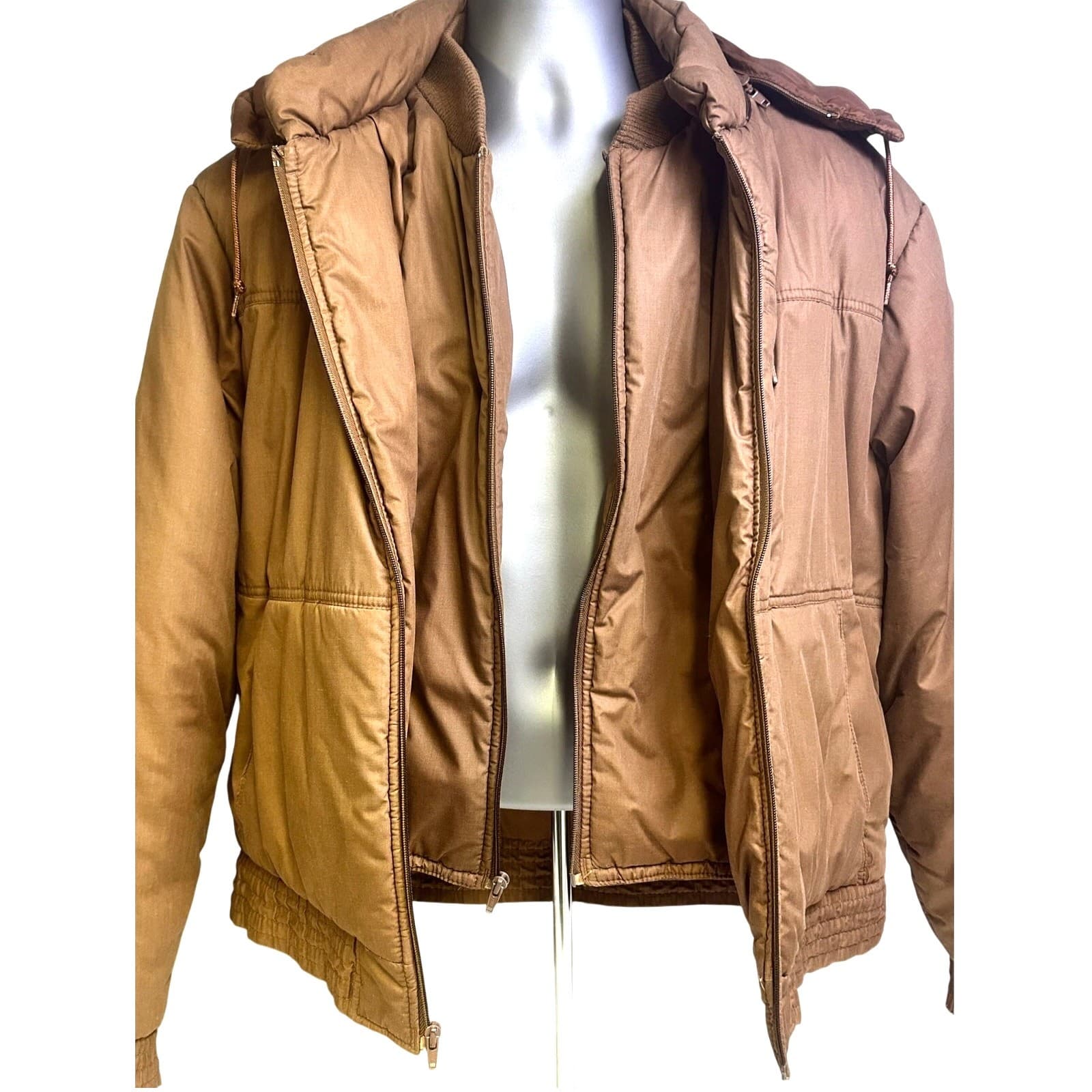 Aberdeen Men's Vintage 1980's-90's Winter Weather Parka Zip Coat Removable Hood - Thumbnail 5
