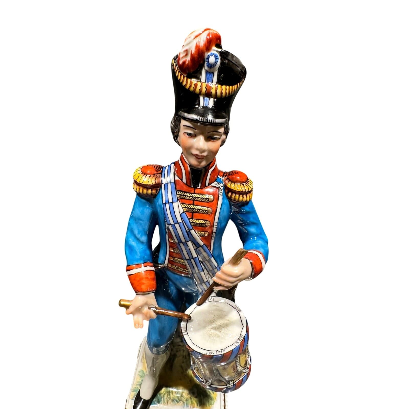 Naples Capodimonte 1804 Porcelain 9" Hand Painted French War Drummer Figurine - Thumbnail 3