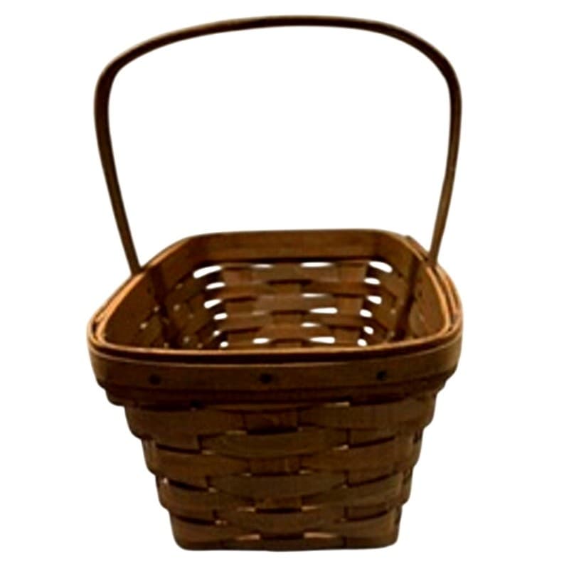 1984 Vintage Longaberger Gathering Basket Swing Handle Handwoven USA Signed 11x8 - Thumbnail 3