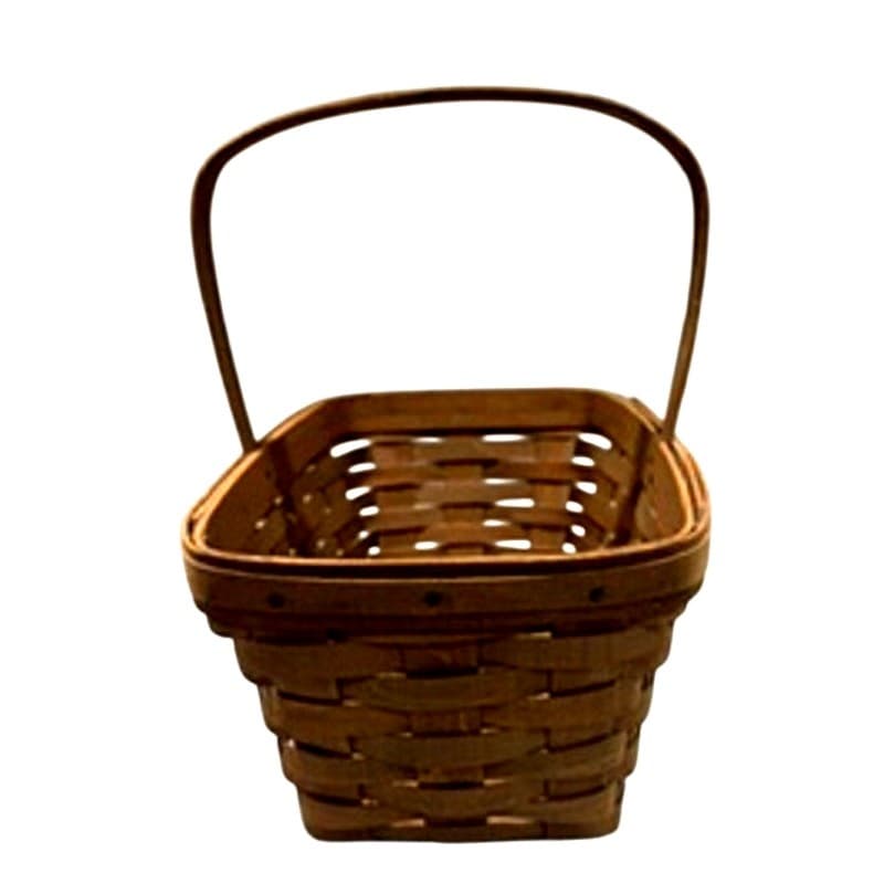 1984 Vintage Longaberger Gathering Basket Swing Handle Handwoven USA Signed 11x8 - Thumbnail 5