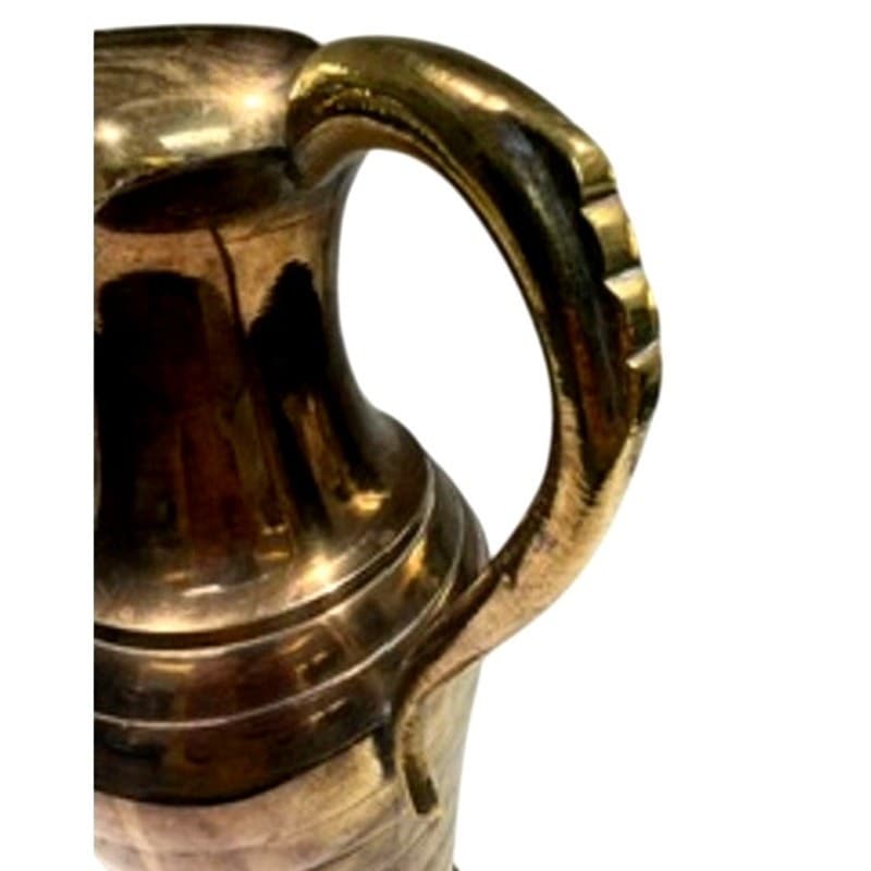 Vintage Solid Brass Ewer Pitcher Vase 12.5" Tall Made in India Decorative - Thumbnail 7
