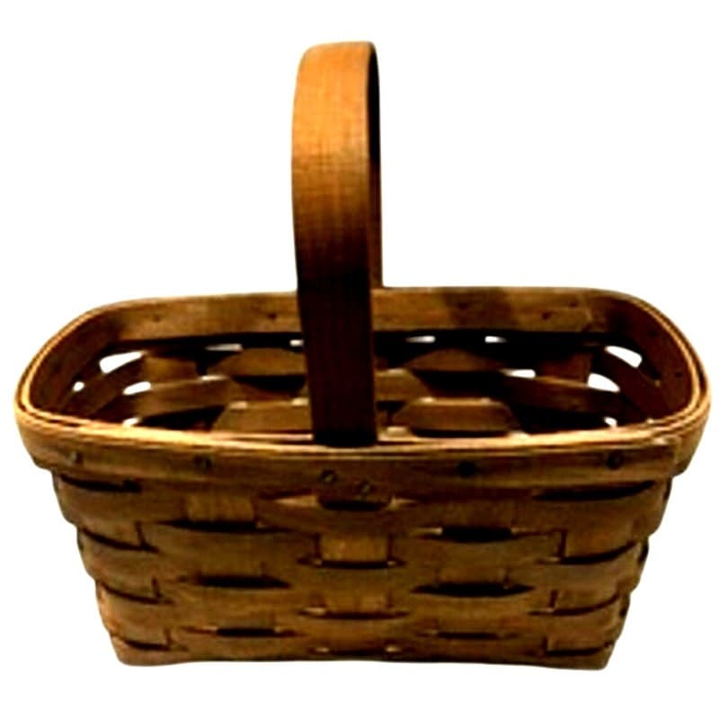 1984 Longaberger Small Rectangular Market Basket Handwoven Signed Early Vintage - Thumbnail 3