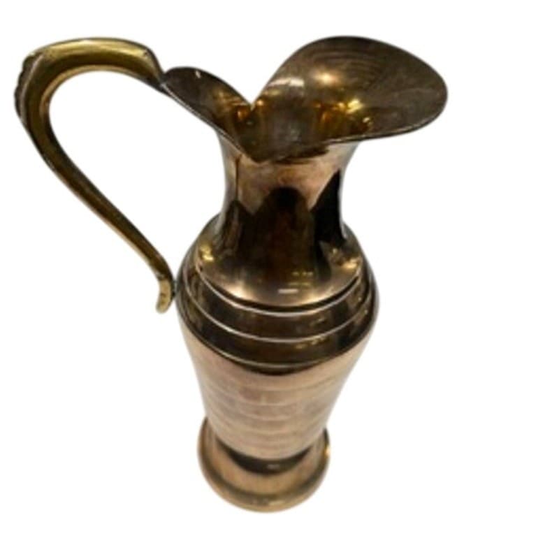 Vintage Solid Brass Ewer Pitcher Vase 12.5" Tall Made in India Decorative - Thumbnail 6