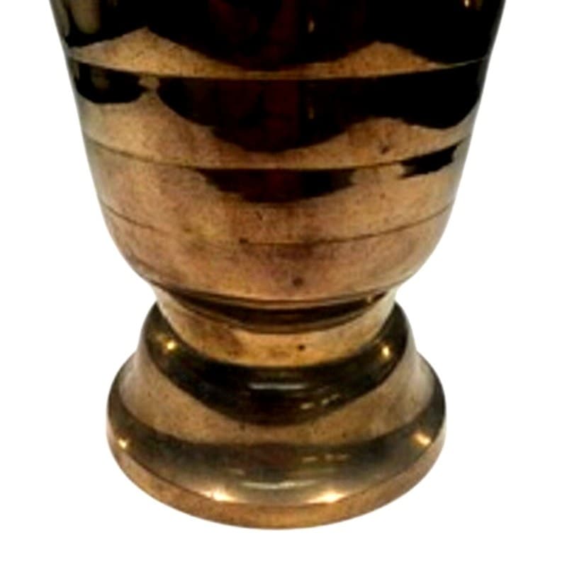 Vintage Solid Brass Ewer Pitcher Vase 12.5" Tall Made in India Decorative - Thumbnail 3