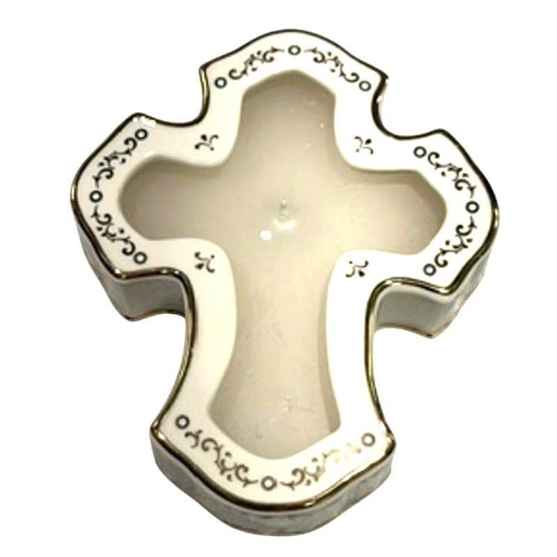 Lenox China Jewels Stacking Cross Candle Holder Set Dove Porcelain Religious - Thumbnail 7