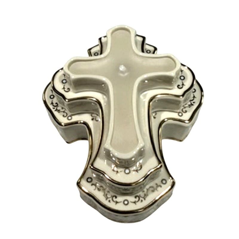 Lenox China Jewels Stacking Cross Candle Holder Set Dove Porcelain Religious - Thumbnail 8