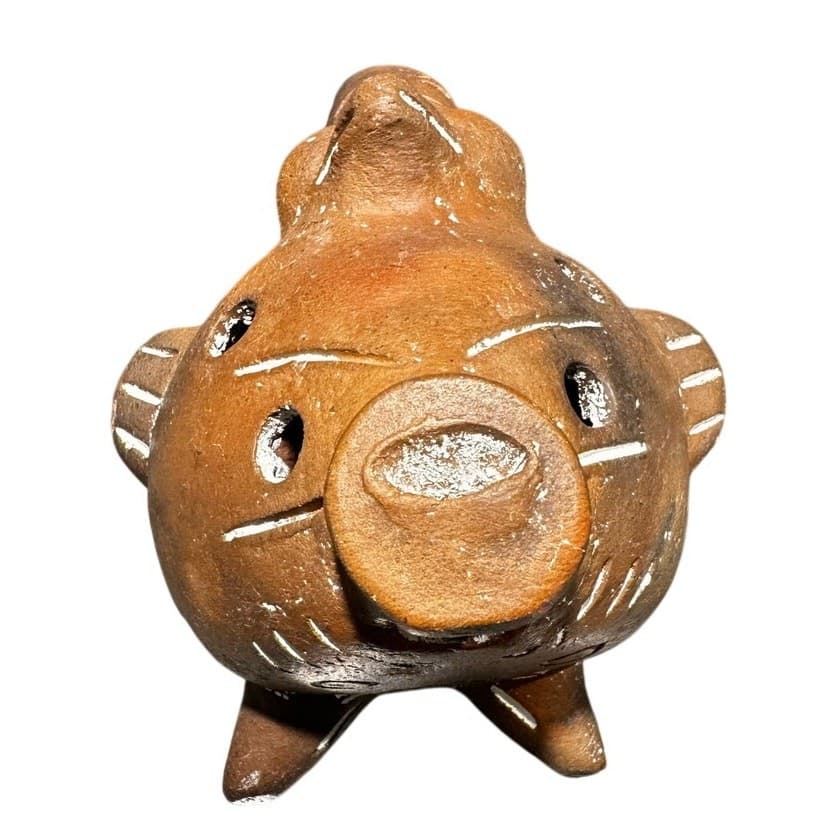 Pre-Columbian Style Bird Effigy Ocarina Pottery Flute Whistle-Pottery Art - Thumbnail 5