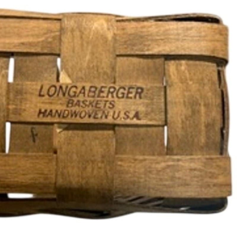 1984 Longaberger Small Rectangular Market Basket Handwoven Signed Early Vintage - Thumbnail 4