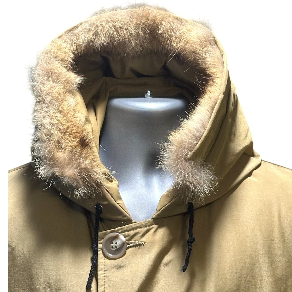 Woolrich Arctic Goose Down Filled Parka Coyote Fur Tan Men's Size L-Excellent - Thumbnail 3