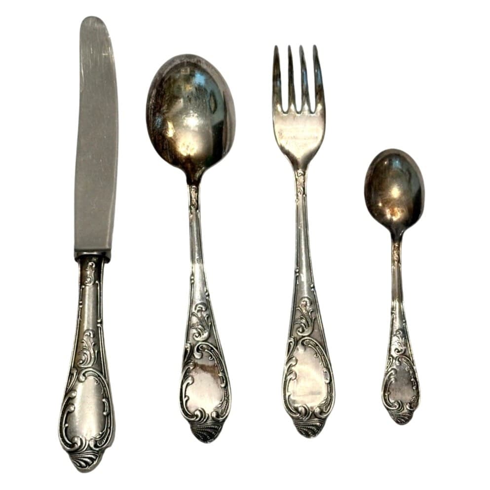E Rockseisen Solingen-Wald Rostfrei Germany Silver 100 Plate-22 PC Flatware/Case - Thumbnail 7