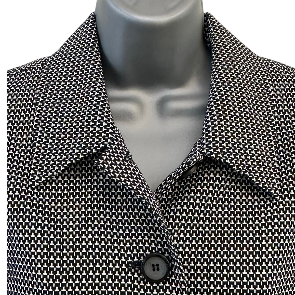 Sharon Young Houndstooth Check Black & White Womans Blazer Sz 10 USA VG - Thumbnail 2