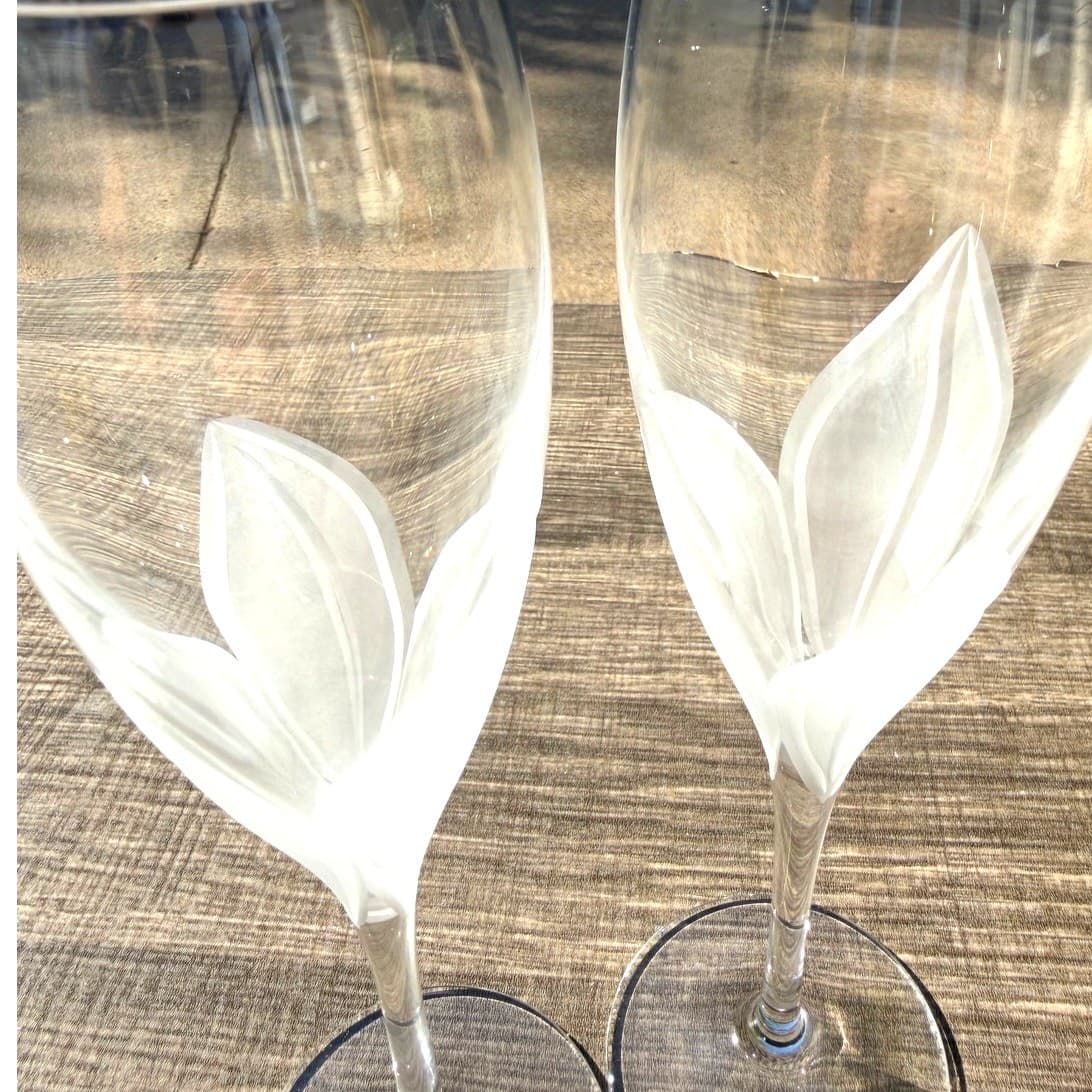 Cristal D'Arques-Durand Retired 2000-2002 'Linette' Champagne Flutes-Set of 2 - Thumbnail 8
