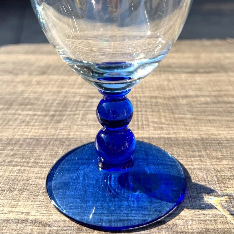 Libbey Retired 2006-2009 Metropolis Blue Stem 7.25" Iced Tea Glasses-Set of 4 - Thumbnail 6