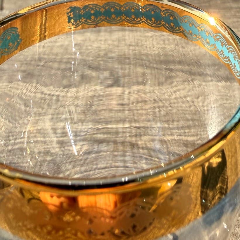 Moroccan Style MCM Gold Encrusted/Blue Motif 5.5" Stem Sherry Glasses-Set of 4 - Thumbnail 12