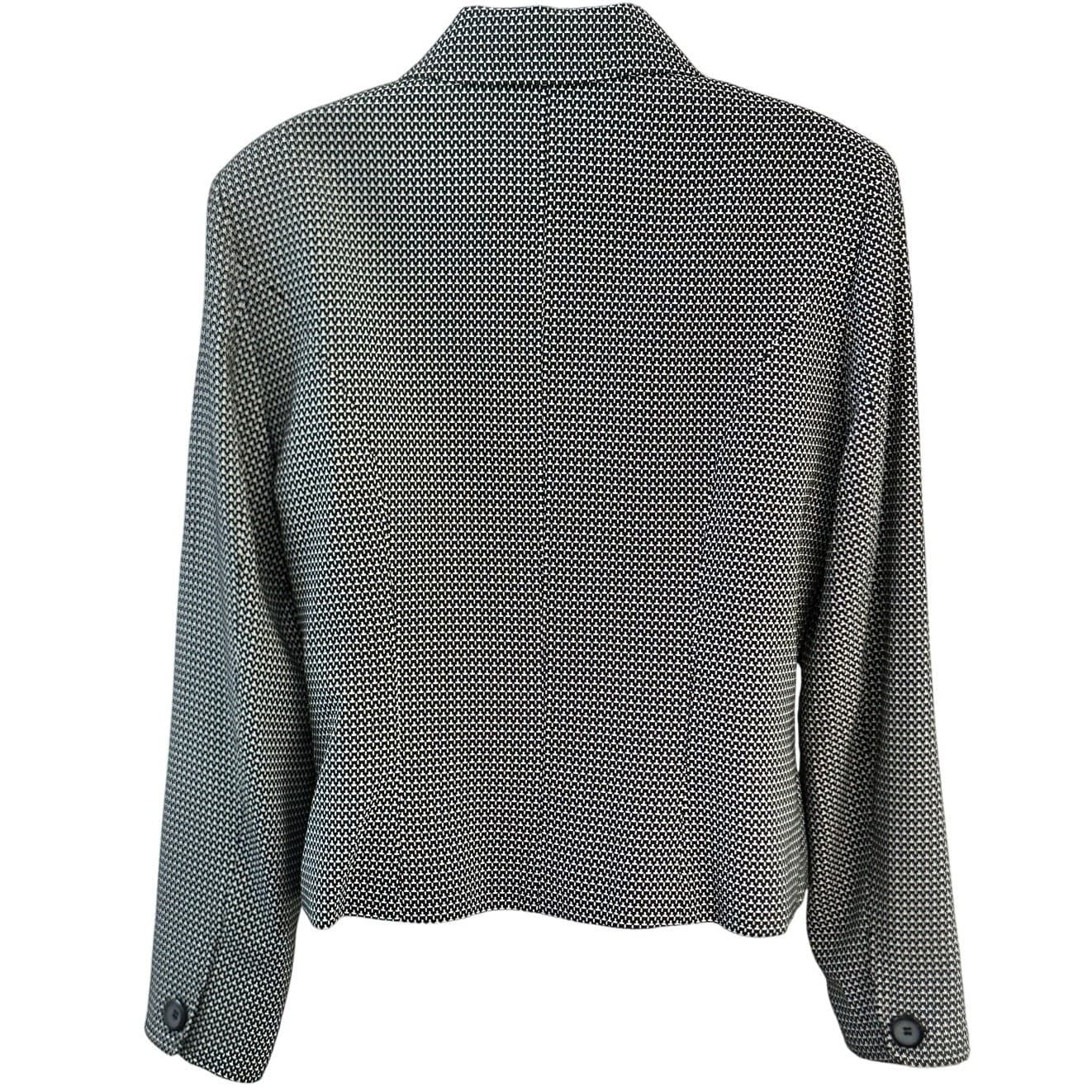 Sharon Young Houndstooth Check Black & White Womans Blazer Sz 10 USA VG - Thumbnail 4
