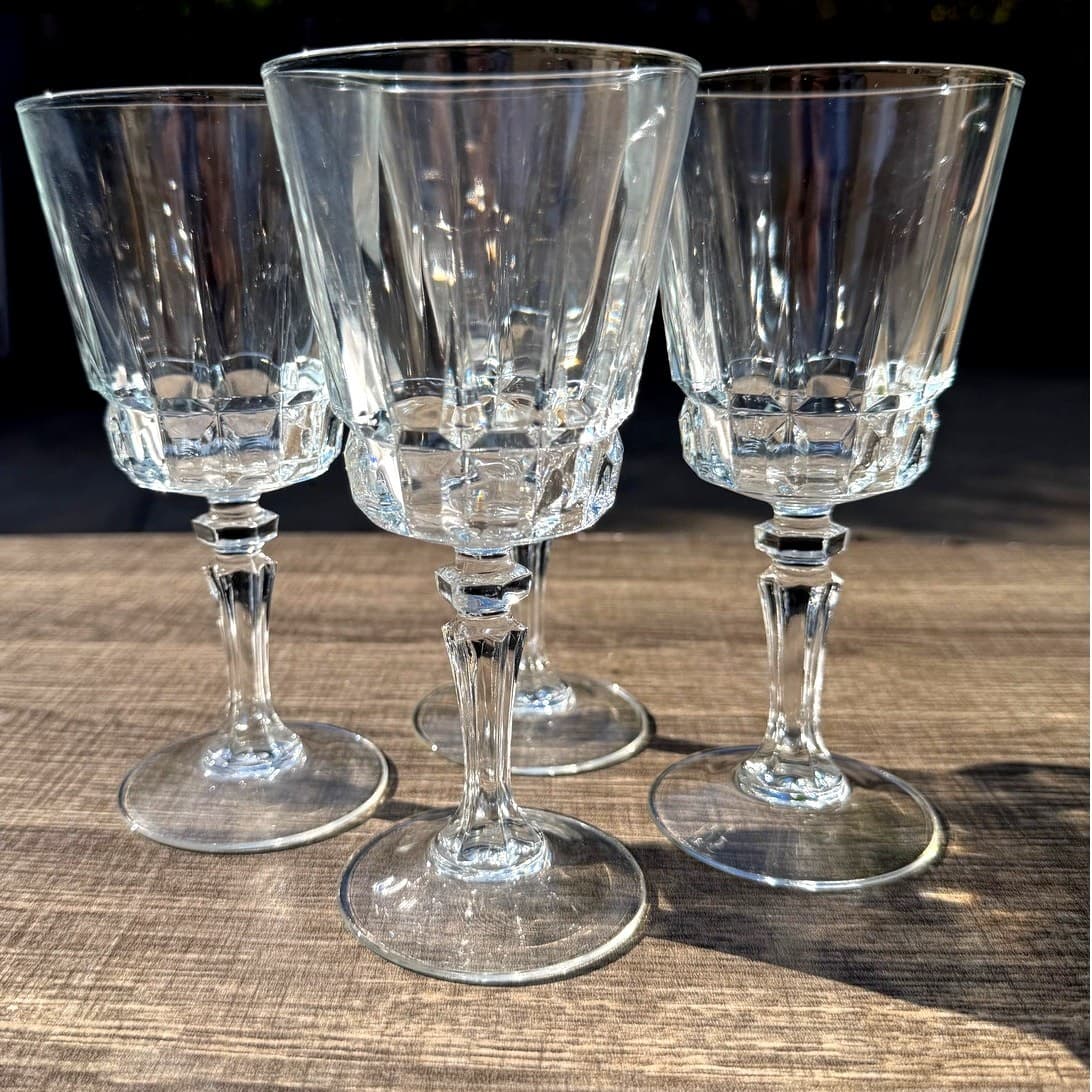 Cristal D'Arques-Durand Retired 'Chantelle' Claret Wine Glasses-Set of 4