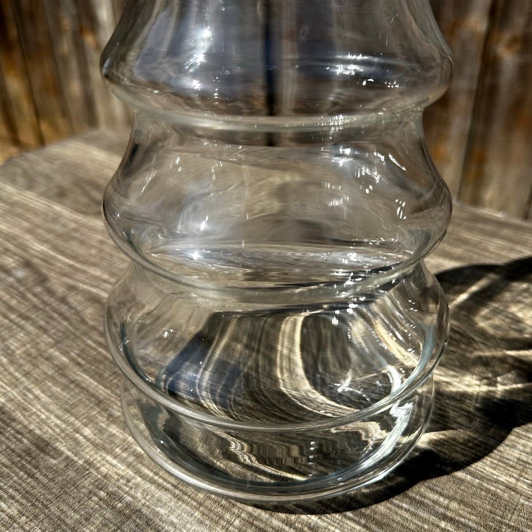 Clear Glass 11" Large Vintage 2-PC Christmas Tree Apothecary Candy Canister Jar - Thumbnail 4