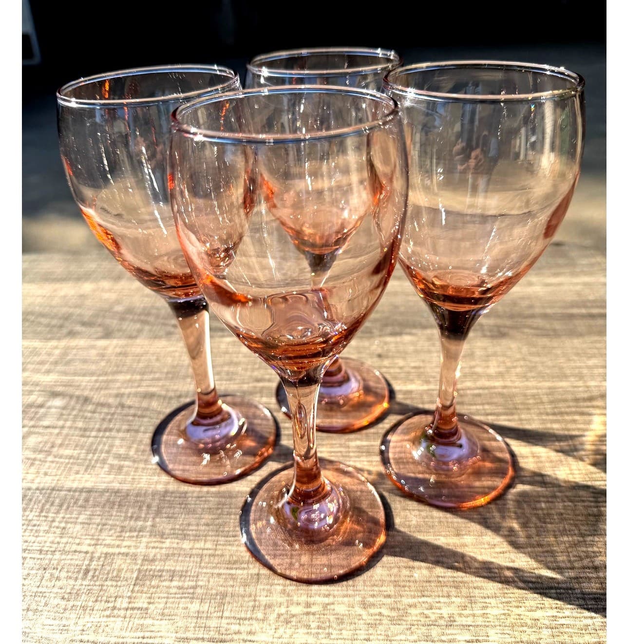 Libbey Retired 1997-1998 'Premiere Pink' Water/Wine Goblets-Excellent-Set of 4 - Thumbnail 3