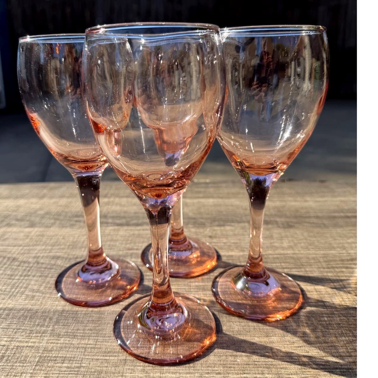 Libbey Retired 1997-1998 'Premiere Pink' Water/Wine Goblets-Excellent-Set of 4