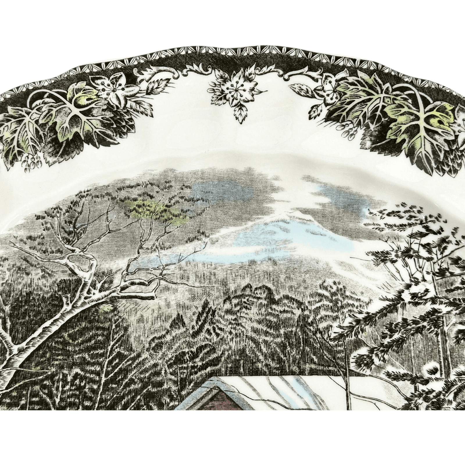 Johnson Bros England Friendly Village Covered Bridge 15.5" Oval Serving Platter - Thumbnail 4